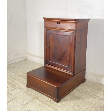 ANTICO INGINOCCHIATOIO CAPPUCCINO LEGNO NOCE RIPIANI CHIESA 1800 EPOCA CREDENZA