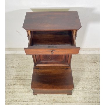 ANTICO INGINOCCHIATOIO CAPPUCCINO LEGNO NOCE RIPIANI CHIESA 1800 EPOCA CREDENZA
