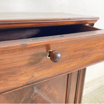 ANTICO INGINOCCHIATOIO CAPPUCCINO LEGNO NOCE RIPIANI CHIESA 1800 EPOCA CREDENZA