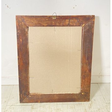 PICCOLA SPECCHIERA LAVORATA LEGNO DIPINTO SPECCHIO QUADRATO ORO MIRROR 900