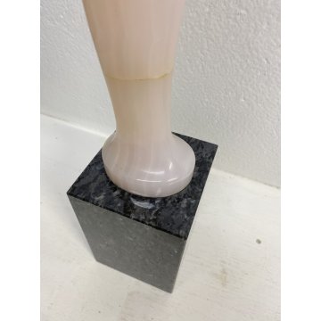 SCULTURA TUTTOTONDO FIGURA FEMMINILE ASTRATTA NUDO DONNA MARMO ROSA ONICE 66cm/h
