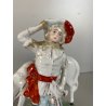 COPPIA STATUINA PORCELLANA POLICROMA NOBILE CAVALIERE DAMA CAVALLO 4948 GERMANY