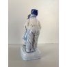 STATUINA PORCELLANA BIANCA BLU Delft HOLLAND GIOVANE COPPIA BACIO KISS VINTAGE