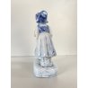 STATUINA PORCELLANA BIANCA BLU Delft HOLLAND GIOVANE COPPIA BACIO KISS VINTAGE