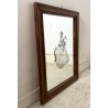 ANTICO SPECCHIO DECORO con DAMA SABBIATO CORNICE LEGNO LIBERTY 37,5 x 48 cm '900