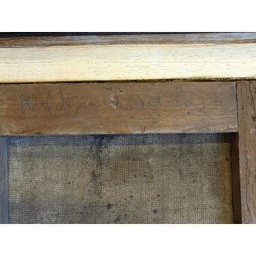 ANTICO QUADRO OLIO G. Barberis VEDUTA EREMO S. Caterina del Sasso LAGO MAGGIORE