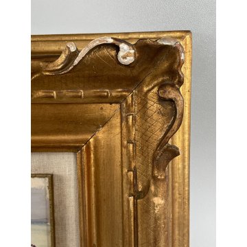 QUADRO DIPINTO OLIO TAVOLA "Natale Pollastrini" MARINA PAESAGGIO MOLO BARCHE 900