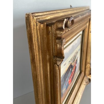 QUADRO DIPINTO OLIO TAVOLA "Natale Pollastrini" MARINA PAESAGGIO MOLO BARCHE 900