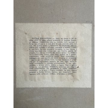 QUADRO DIPINTO OLIO TAVOLA "Natale Pollastrini" MARINA PAESAGGIO MOLO BARCHE 900