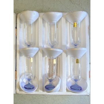 SET 6 CALICI CHAMPAGNE DESIGN Edoardo Dal Seno Arnolfo di Cambio 16,5 cm/h '70s