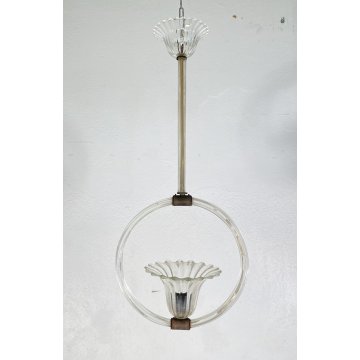 LAMPADARIO VETRO Barovier & TosoDESIGN MURANO TRASPARENTE  VINTAGE LAMP GLASS