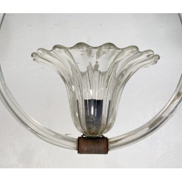 LAMPADARIO VETRO Barovier & TosoDESIGN MURANO TRASPARENTE  VINTAGE LAMP GLASS