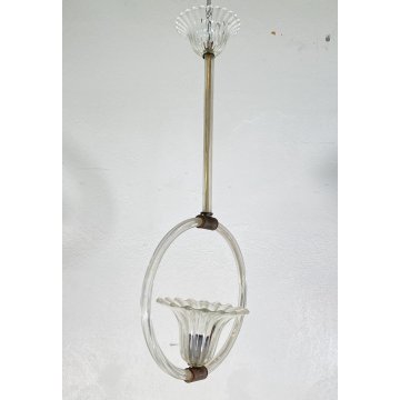 LAMPADARIO VETRO Barovier & TosoDESIGN MURANO TRASPARENTE  VINTAGE LAMP GLASS