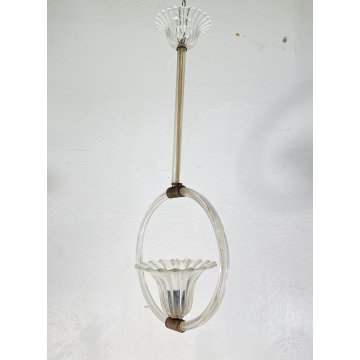 LAMPADARIO VETRO Barovier & TosoDESIGN MURANO TRASPARENTE  VINTAGE LAMP GLASS