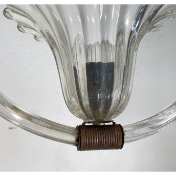 LAMPADARIO VETRO Barovier & TosoDESIGN MURANO TRASPARENTE  VINTAGE LAMP GLASS