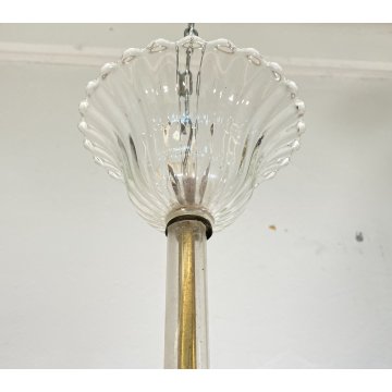 LAMPADARIO VETRO Barovier & TosoDESIGN MURANO TRASPARENTE  VINTAGE LAMP GLASS