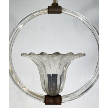 LAMPADARIO VETRO Barovier & TosoDESIGN MURANO TRASPARENTE  VINTAGE LAMP GLASS