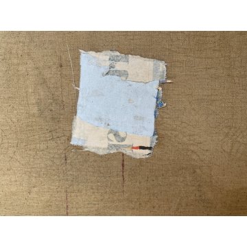 ANTICO GRANDE DIPINTO OLIO VOLPE GHIANDAIA PAESAGGIO INVERNALE NEVE 150x110 cm