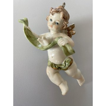 PICCOLO PUTTO CHERUBINO AMORINO ANGIOLETTO RESINA DIPINTO POLICROMIA  9,5 cm/h