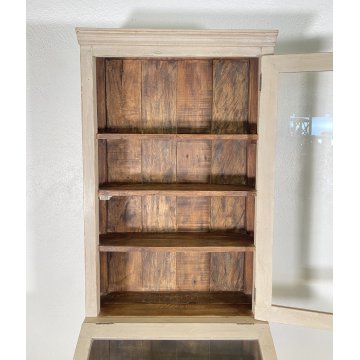 ANTICA CREDENZA VETRINA PRIMI 900 LEGNO DIPINTO DISPENSA LIBRERIA CRISTALLERIA