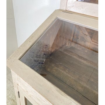 ANTICA CREDENZA VETRINA PRIMI 900 LEGNO DIPINTO DISPENSA LIBRERIA CRISTALLERIA