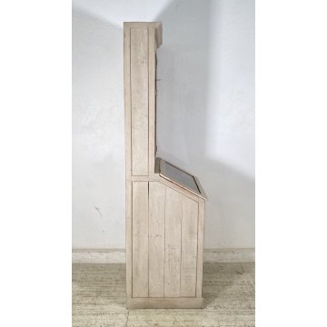 ANTICA CREDENZA VETRINA PRIMI 900 LEGNO DIPINTO DISPENSA LIBRERIA CRISTALLERIA