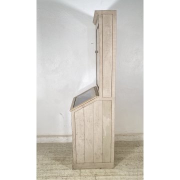 ANTICA CREDENZA VETRINA PRIMI 900 LEGNO DIPINTO DISPENSA LIBRERIA CRISTALLERIA