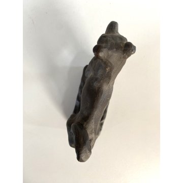 PICCOLA SCULTURA BRONZO PATINA CANE 1935 STILE Ligabue 5x10x12 cm/h