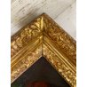 ANTICO DIPINTO OLIO TELA RITRATTO LUCREZIA ROMANA SPADA CORNICE LEGNO DORATO 600