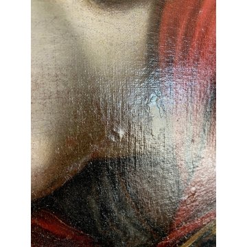 ANTICO DIPINTO OLIO TELA RITRATTO LUCREZIA ROMANA SPADA CORNICE LEGNO DORATO 600