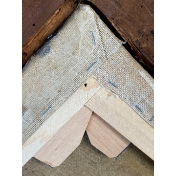 ANTICO DIPINTO OLIO TELA RITRATTO LUCREZIA ROMANA SPADA CORNICE LEGNO DORATO 600