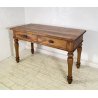 ANTICO TAVOLO PRANZO RETTANGOLARE LEGNO ABETE NOCE 2 CASSETTI TABLE SALA 1800