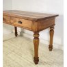 ANTICO TAVOLO PRANZO RETTANGOLARE LEGNO ABETE NOCE 2 CASSETTI TABLE SALA 1800