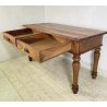 ANTICO TAVOLO PRANZO RETTANGOLARE LEGNO ABETE NOCE 2 CASSETTI TABLE SALA 1800
