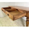 ANTICO TAVOLO PRANZO RETTANGOLARE LEGNO ABETE NOCE 2 CASSETTI TABLE SALA 1800