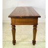 ANTICO TAVOLO PRANZO RETTANGOLARE LEGNO ABETE NOCE 2 CASSETTI TABLE SALA 1800