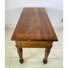 ANTICO TAVOLO PRANZO RETTANGOLARE LEGNO ABETE NOCE 2 CASSETTI TABLE SALA 1800