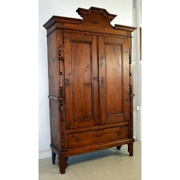 ANTICO ARMADIO PIEMONTESE ABETE DOPPIO CORPO epoca 800 GUARDAROBA OLD WARDROBE