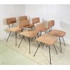 SET 6 SEDIA Augusto Bozzi ANNI 50 Saporiti FERRO STOFFA DESIGN CHAIR VINTAGE