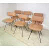 SET 6 SEDIA Augusto Bozzi ANNI 50 Saporiti FERRO STOFFA DESIGN CHAIR VINTAGE