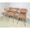 SET 6 SEDIA Augusto Bozzi ANNI 50 Saporiti FERRO STOFFA DESIGN CHAIR VINTAGE