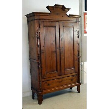 ANTICO ARMADIO PIEMONTESE ABETE DOPPIO CORPO epoca 800 GUARDAROBA OLD WARDROBE