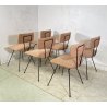 SET 6 SEDIA Augusto Bozzi ANNI 50 Saporiti FERRO STOFFA DESIGN CHAIR VINTAGE