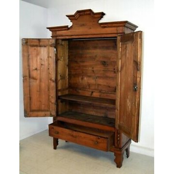 ANTICO ARMADIO PIEMONTESE ABETE DOPPIO CORPO epoca 800 GUARDAROBA OLD WARDROBE
