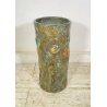 GROSSO VASO CERAMICA ITALY 1900 PORTA OMBRELLI C.A.A FOGLIE AUTUNNO VASE CERAMIC