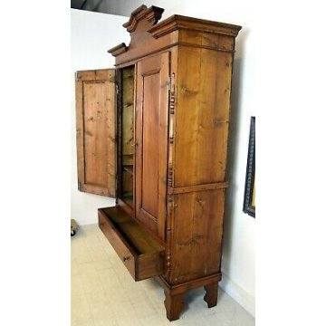 ANTICO ARMADIO PIEMONTESE ABETE DOPPIO CORPO epoca 800 GUARDAROBA OLD WARDROBE