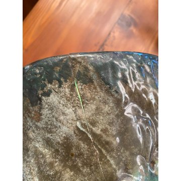 GROSSO VASO CERAMICA ITALY 1900 PORTA OMBRELLI C.A.A FOGLIE AUTUNNO VASE CERAMIC