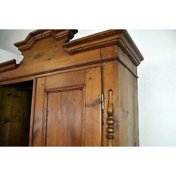 ANTICO ARMADIO PIEMONTESE ABETE DOPPIO CORPO epoca 800 GUARDAROBA OLD WARDROBE