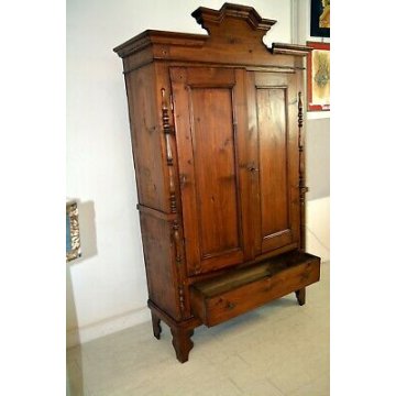 ANTICO ARMADIO PIEMONTESE ABETE DOPPIO CORPO epoca 800 GUARDAROBA OLD WARDROBE