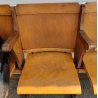 ANTICA PANCA da CINEMA anni 50 POLTRONA TEATRO sedia legno POLTRONCINA 5 posti